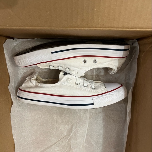 Converse Unisex Low Top Chuck Taylor All Star OX Shoes, White/Red/Navy - Picture 5 of 7